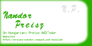 nandor preisz business card